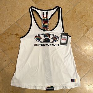 NWT XS under armour racerback loose tank - United We Stand pattern